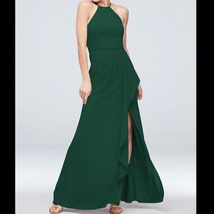 High-Neck Chiffon Bridesmaid Dress with Cascade